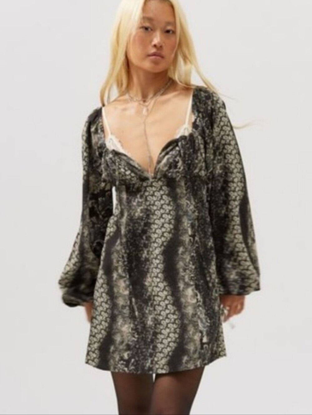 Urban Outfitters Vivienne Tie Front Mini Dress Small